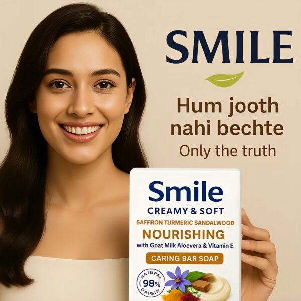 Smile Naturals 6-in-1 Soap – Natural Exfoliating & Nourishing Bar with Saffron, Turmeric, Sandalwood, Aloe Vera & Goat Milk | Fragrance-Free Cleanser for Oily, Dry, Sensitive Skin - Image 13